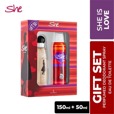 She Is Love Perfume 50ml & Deodorant 150ml Gift Set