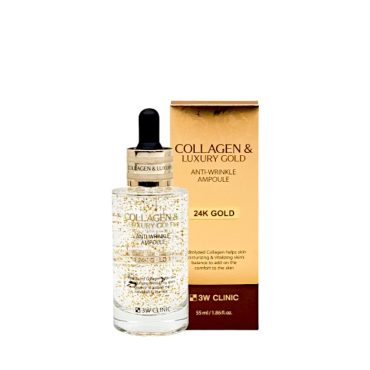 3w clinic collagen & Luxury 24K Gold Anti Wrinkle Ampoule - 55ml