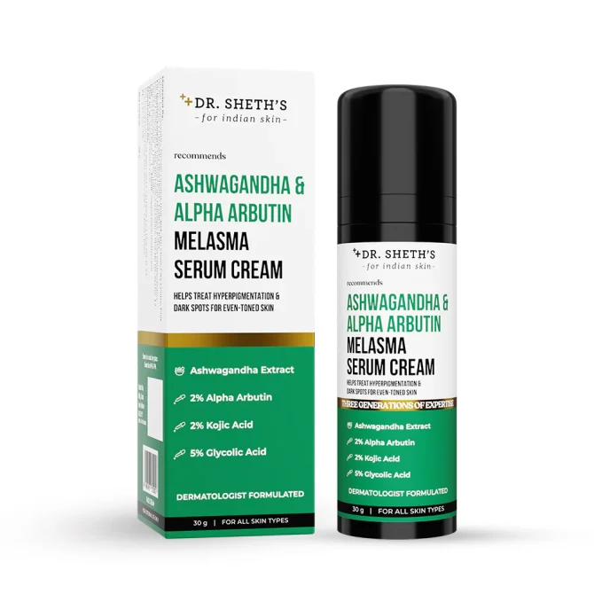 Dr. Sheth’s Ashwagandha & Alpha Arbutin Melasma Serum Cream - 30g