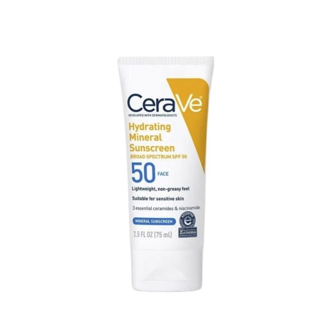 CeraVe Hydrating Mineral Sunscreen SPF 50 Face Lotion